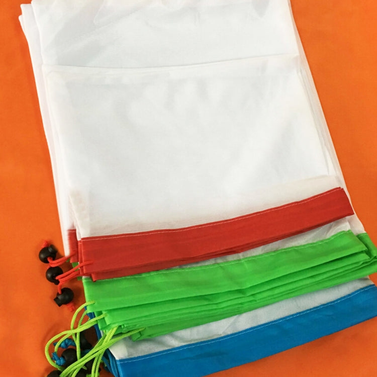 10 PCS Double-Stitched Strength Reusable Fruit Sandwich Pouch Mesh Storage Bags, Size: 30cm x 35cm, Random Color Delivery