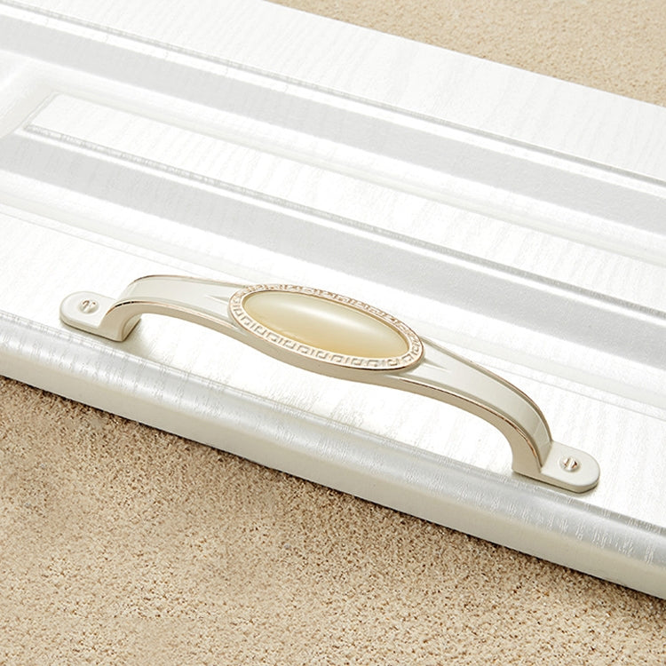 3 PCS 5008-128 Ivory White Beige Jade Cabinet Drawer Zinc Alloy Ivory White Jade Handle