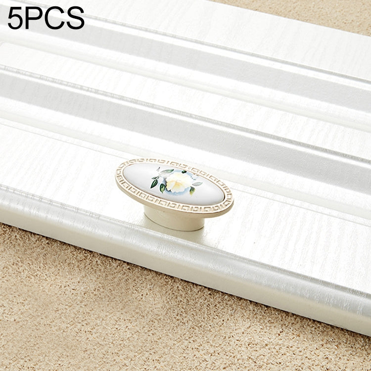 5 PCS 5008-single Ivory White White Peony Cabinet Drawer Zinc Alloy Ivory White Jade Handle