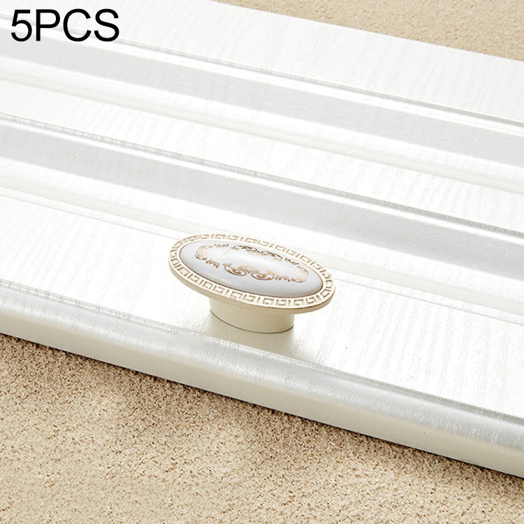 5 PCS 5008-single Ivory White Classical Gold Cabinet Drawer Zinc Alloy Ivory White Jade Handle