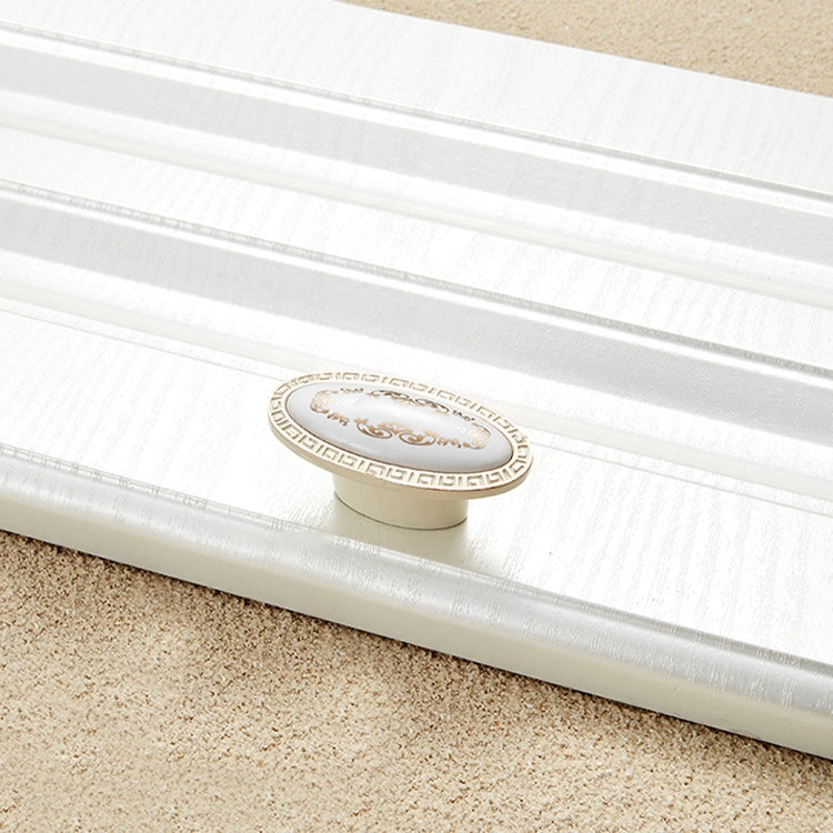 5 PCS 5008-single Ivory White Classical Gold Cabinet Drawer Zinc Alloy Ivory White Jade Handle