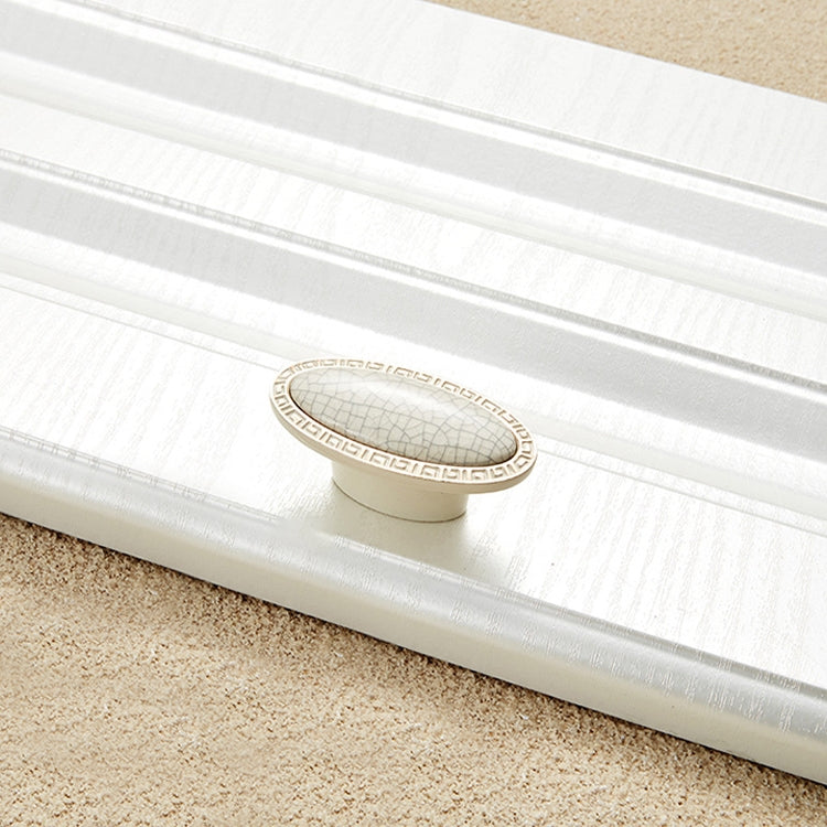 5 PCS 5008-single Ivory White Crack Cabinet Drawer Zinc Alloy Ivory White Jade Handle