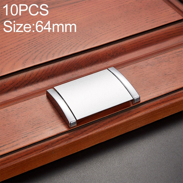 10 PCS 1051B-64 Silver Drawer Cabinet Door Zinc Aluminum Alloy Invisible Covered Button Flat Handle