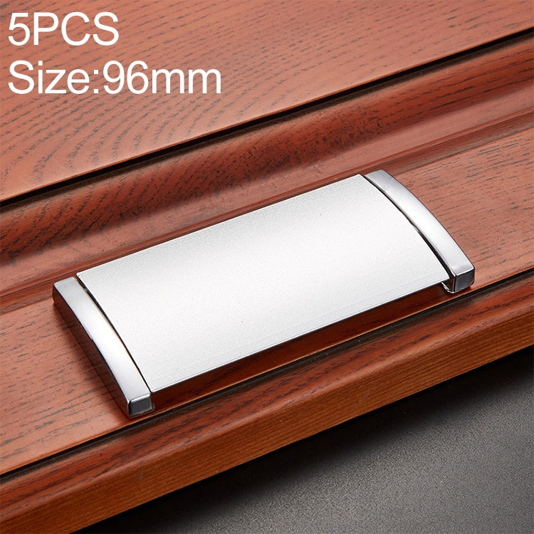 5 PCS 1051c-96 Silver Drawer Cabinet Door Zinc Aluminum Alloy Invisible Covered Button Flat Handle