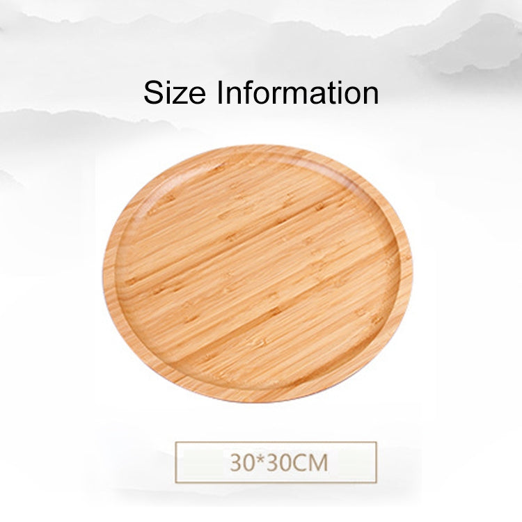 Household Creative Simple Round Bamboo Tea Tray Mini Tea Table, Diameter: 30cm