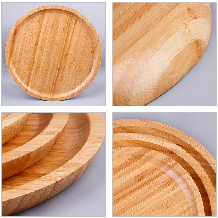Household Creative Simple Round Bamboo Tea Tray Mini Tea Table, Diameter: 30cm