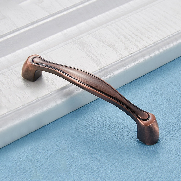 5 PCS 4092-128 Red Ancient Drawer Cabinet Door Silver Black Handle