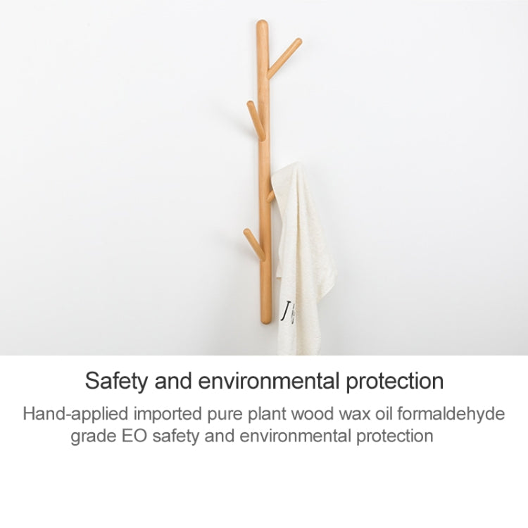 Creative Tree-shaped Solid Wood Hatstand Clothes Hanging Rack,Size: 75x3cm, Beech