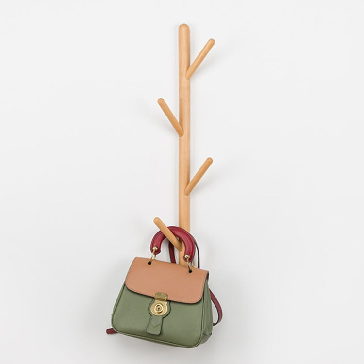 Creative Tree-shaped Solid Wood Hatstand Clothes Hanging Rack,Size: 75x3cm, Beech