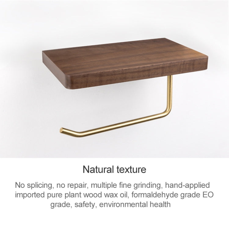 Creative Solid Wooden Mobile Phone Shelf Toilet Paper Roll Shelf with Punching, Beech