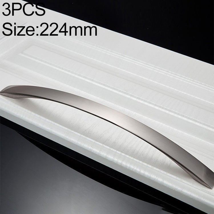 3 PCS Oukali 3013-224 Wire Drawing Modern Cabinet Alloy Drawer Door Handle