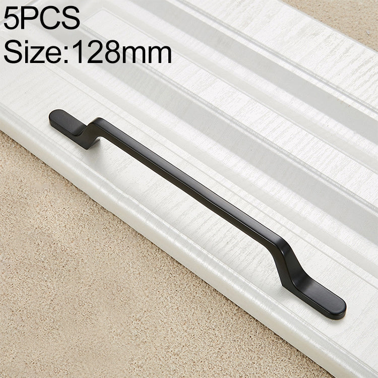5 PCS 9008_128 Simple Black Drawer Cabinet Handle
