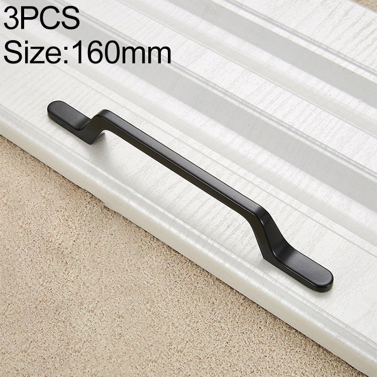 3 PCS 9008_160 Simple Black Drawer Cabinet Handle