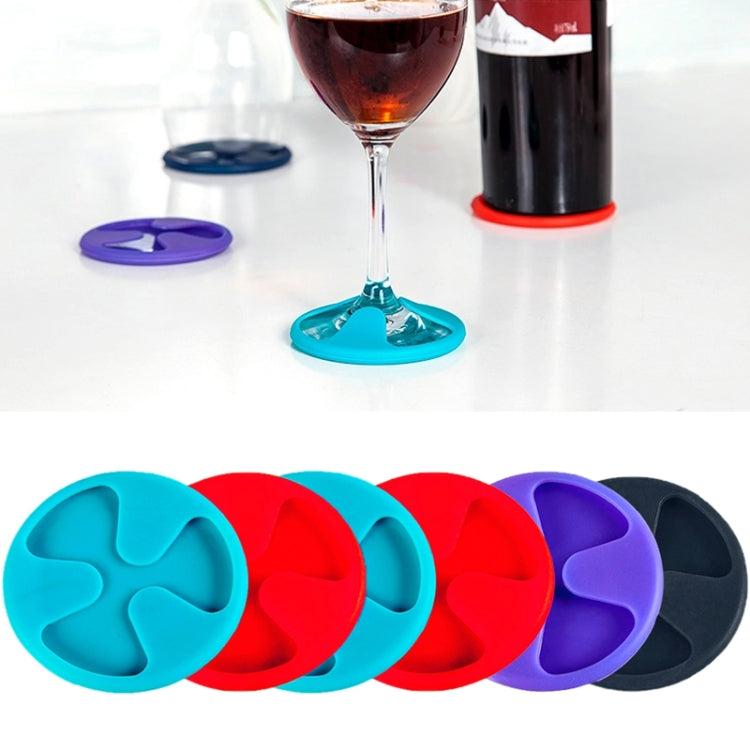 6 PCS Anti-slip Silicone Red Wine & Tea & Coffee Cup Mat / Cup Lid, Random Color Delivery
