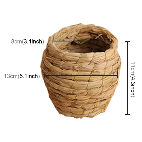 Pet Natural Hand Made Hamster Nest Straw Little Bird Breeding Nest for Small Pets
