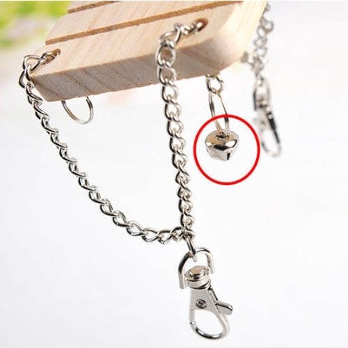 Pet Wooden Hamster Bell Swing with Chain Small Bell Suspension Poppled Hanging Ladder Pet Toys