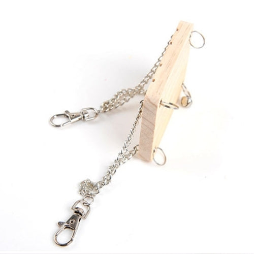 Pet Wooden Hamster Bell Swing with Chain Small Bell Suspension Poppled Hanging Ladder Pet Toys