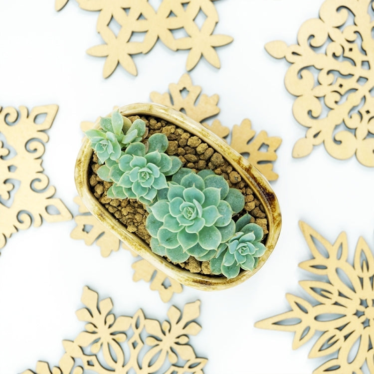 6 PCS Snowflake Hollow Wooden Carved Lace Coasters Table Pad Cup Mat, Size: 120 x 4mm, Random Style Delivery