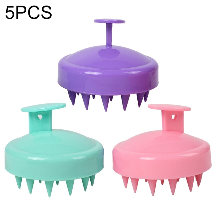 5 PCS 045 Silicone Shampoo Brush Adults Infants Meridian Head Grab, Color Random Delivery