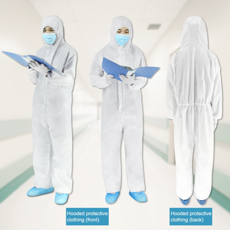 Non-woven Waterproof Disposable Thick Durable Isolation Safely Clothes, Size: Free Size(White)