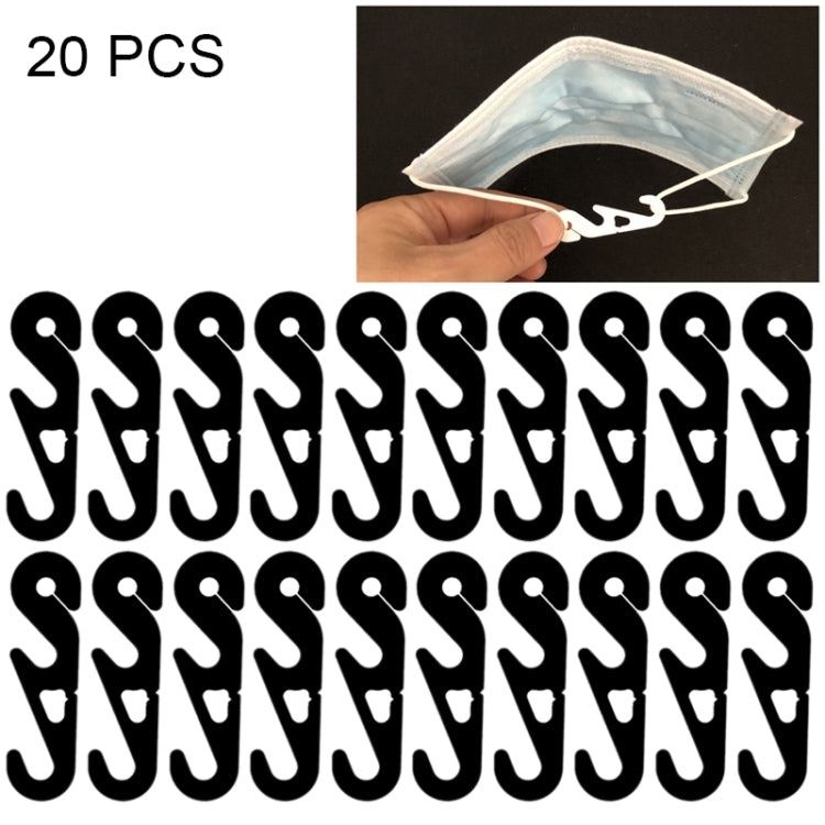 10 PCS Extension Adjustable Anti-Slip S Hook Ear Loops Retainer for Face Mask(Black)