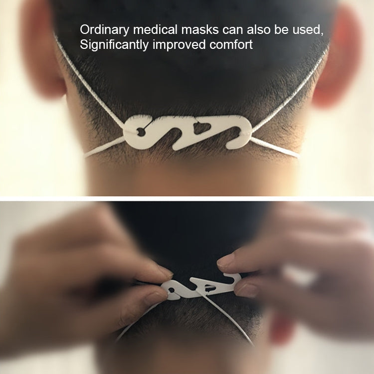 10 PCS Extension Adjustable Anti-Slip S Hook Ear Loops Retainer for Face Mask(Black)