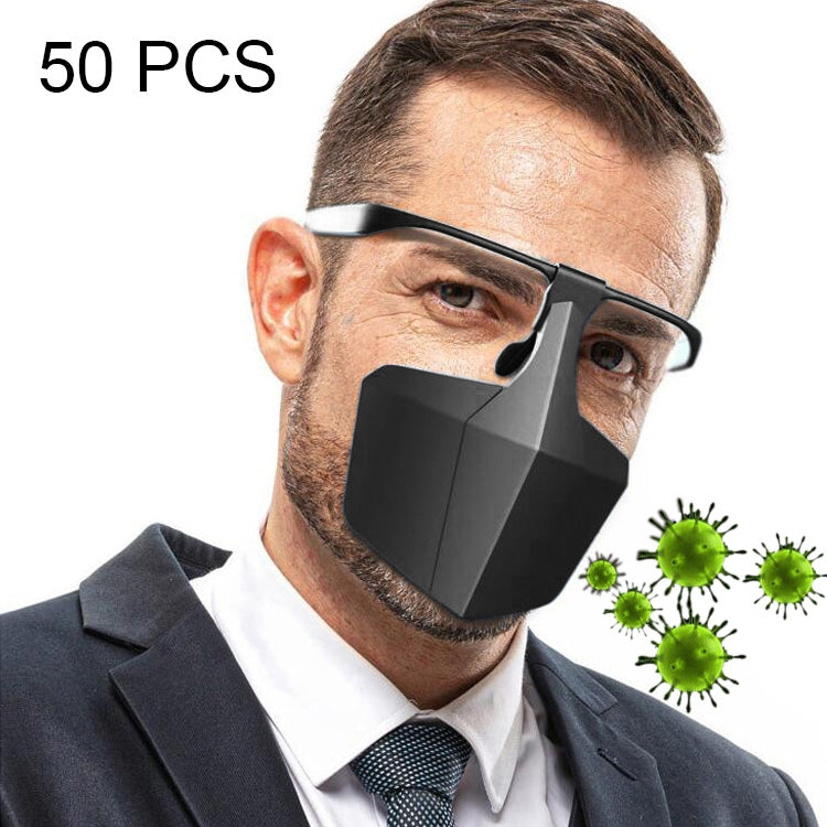 50 PCS Face-Shielding Protective Face Mask Anti-Fog Anti-Splash Anti-virus Dustproof Isolating Face Shield