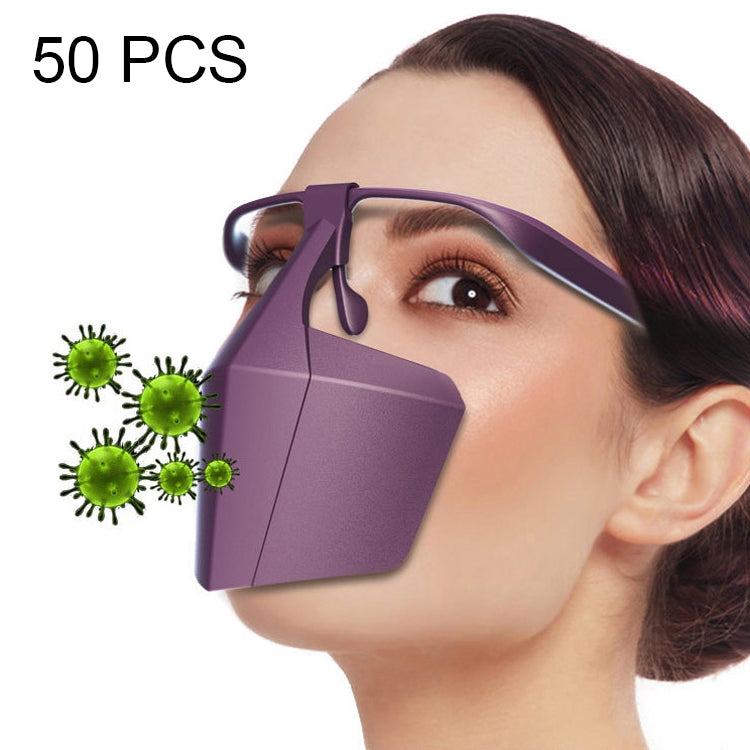 50 PCS Face-Shielding Protective Face Mask Anti-Fog Anti-Splash Anti-virus Dustproof Isolating Face Shield