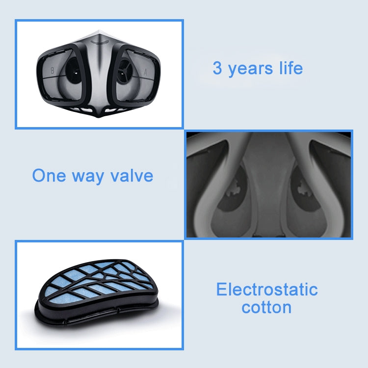 Silicone Protective Reusable PM2.5 KN95 Respirator Mask Replaceable Filter Antivirus Anti-fog Face Mask