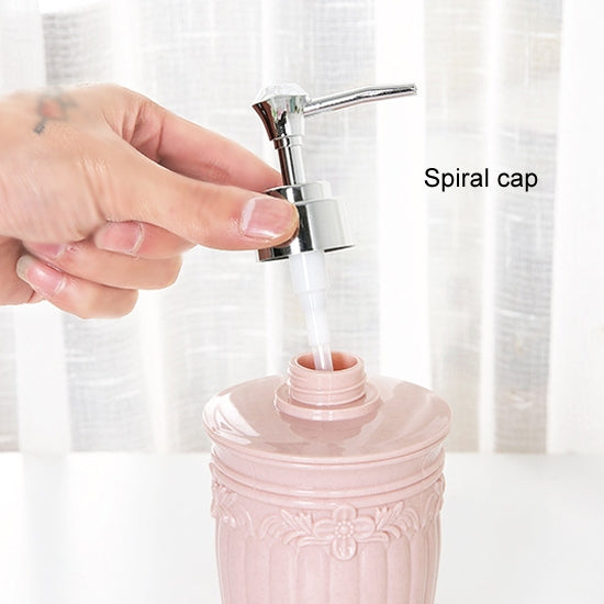 3 PCS Square Press Style Carved Shower Gel Hand Soap Fill Empty Bottle (Baby Blue)