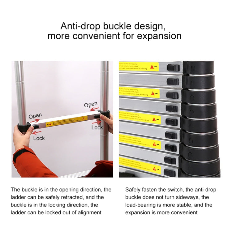 Multifunctional Thickened Aluminum Alloy Single-sided Telescopic Ladder, Size: 2m