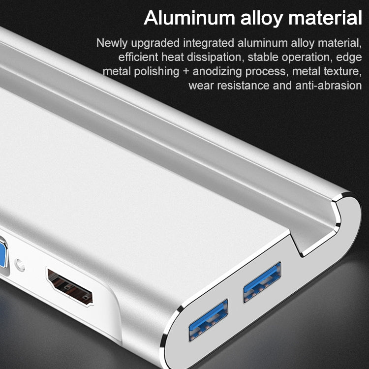 HW-TC20 7 In 1 Type-C / USB-C Multifunctional Extension HUB Adapter with Holder