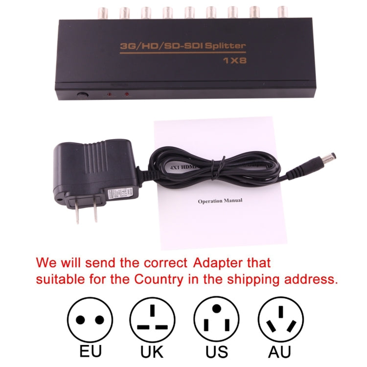 NEWKENG 918 SD-SDI / HD-SDI / 3G-SDI 1X8 Splitter Video Adapter