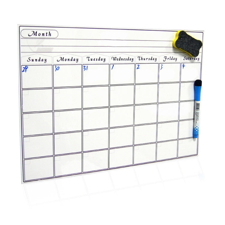 Magnetic Monthly Planner Refrigerator Magnet PET Magnetic Soft Whiteboard, Size: 29.7cm x 42cm