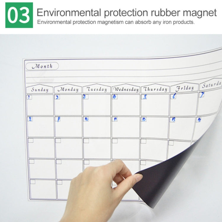 Magnetic Monthly Planner Refrigerator Magnet PET Magnetic Soft Whiteboard, Size: 29.7cm x 42cm