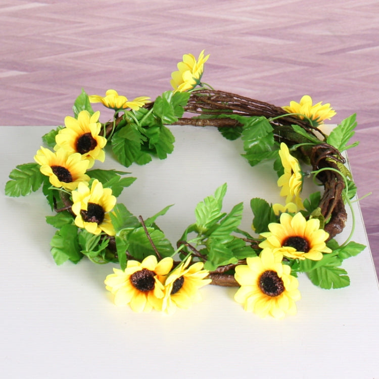 2 PCS Sunflower Artificial Flower Interior Background Wall Window Decoration, Length: 2.6m