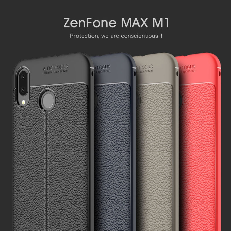 For Asus Zenfone Max (M1) ZB555KL Litchi Texture Soft TPU Protective Back Cover Case