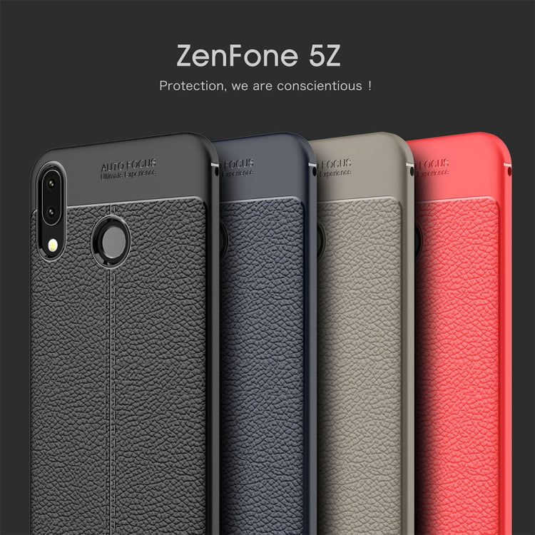 For Asus Zenfone 5z ZS620KL Litchi Texture Soft TPU Protective Back Cover Case