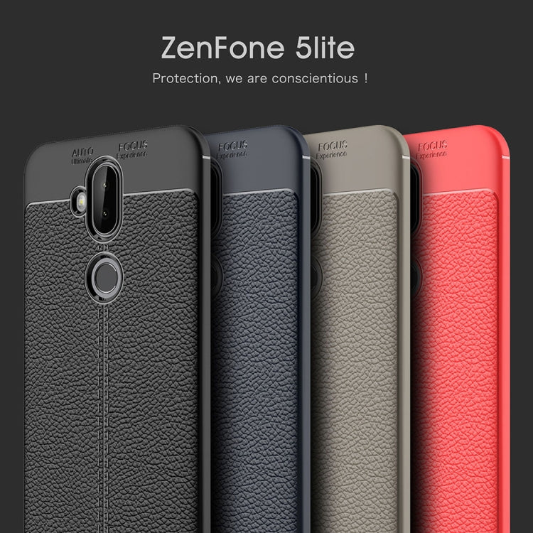 For Asus Zenfone 5 Lite ZC600KL Litchi Texture Soft TPU Protective Back Cover Case