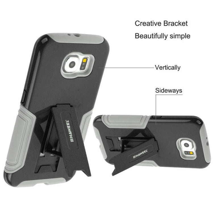 10 PCS HAWEEL for Galaxy S6 / G920 Dual Layer TPU Plastic Combo Case with Kickstand, No Retail Package