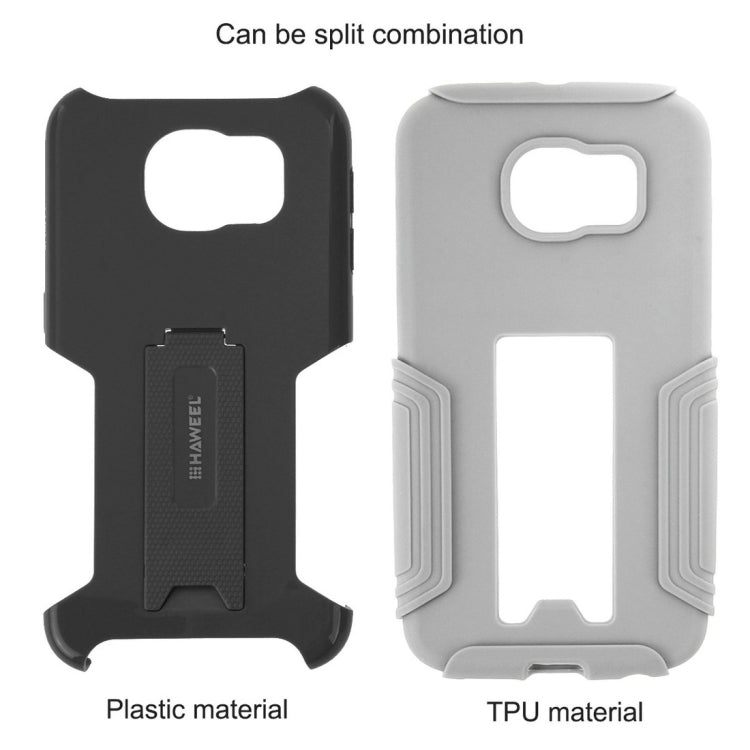 10 PCS HAWEEL for Galaxy S6 / G920 Dual Layer TPU Plastic Combo Case with Kickstand, No Retail Package