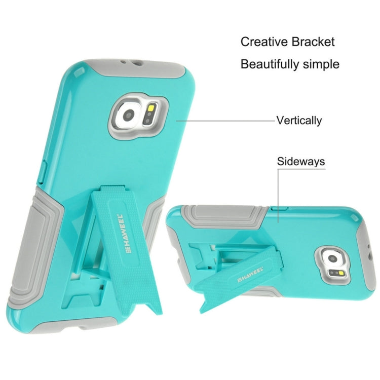 10 PCS HAWEEL for Galaxy S6 / G920 Dual Layer TPU Plastic Combo Case with Kickstand, No Retail Package
