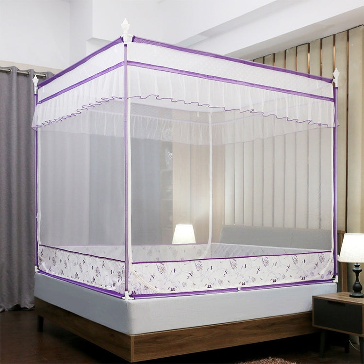 Square Ceiling Zipper Mosquito Net Encryption Zipper Three Door Defence Mosquito for 1.8m Bed