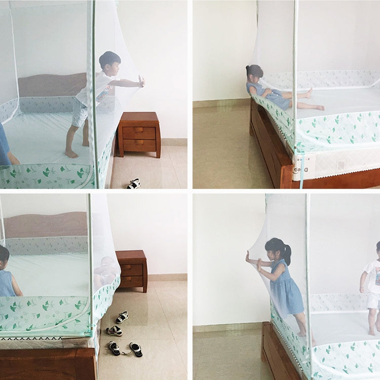 Square Ceiling Zipper Mosquito Net Encryption Zipper Three Door Stainless Steel Bracket Defence Mosquito for 1.8m Bed(Pink)