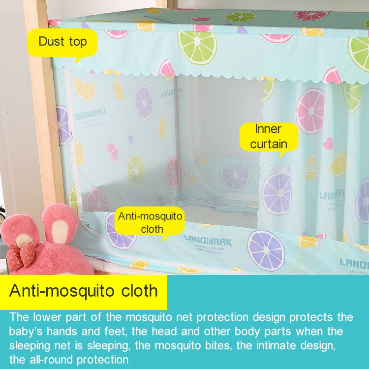 Students Dormitory Blackout Cloth Zipper Mosquito Net for 80cm Width Lower Berth