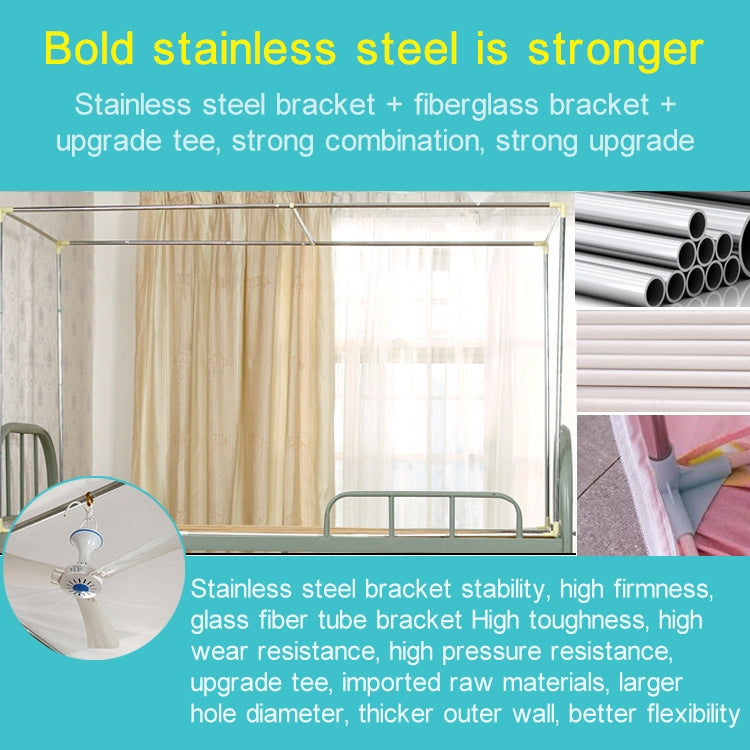 Students Dormitory Blackout Cloth Zipper Mosquito Net for 90cm Width Lower Berth