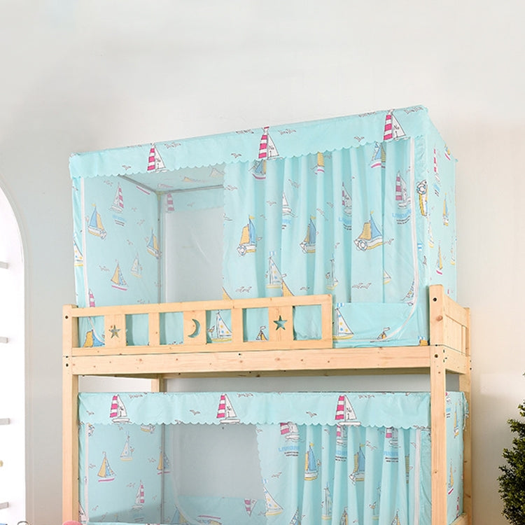 Students Dormitory Blackout Cloth Zipper Mosquito Net for 120cm Width Upper Berth