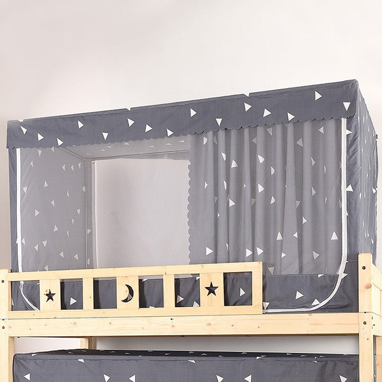 Students Dormitory Blackout Cloth Zipper Mosquito Net for 120cm Width Upper Berth