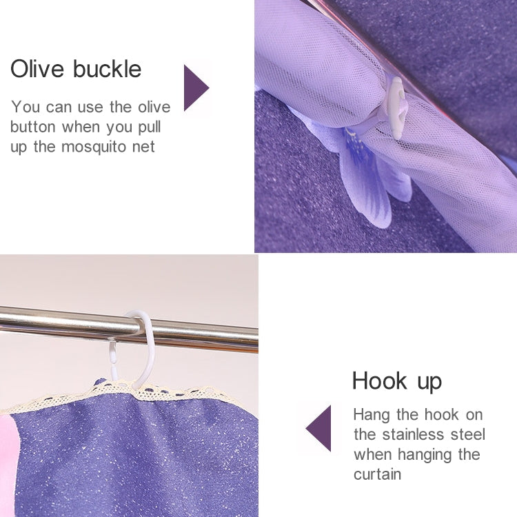 Square Ceiling Zipper Mosquito Net Encryption Zipper Three Door Defence Mosquito for 1.8m Bed with Anti-slip Rope