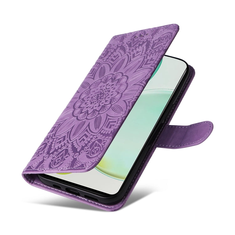 For Huawei nova 11i / Maimang 20 5G / Enjoy 60 Pro Embossed Sunflower Leather Phone Case